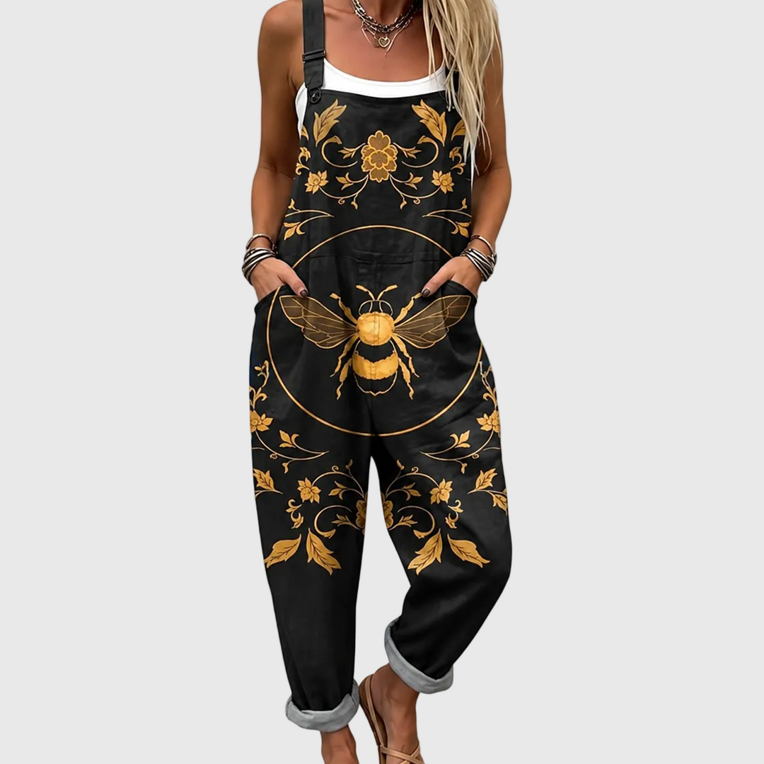 Salopette à abeilles dorées