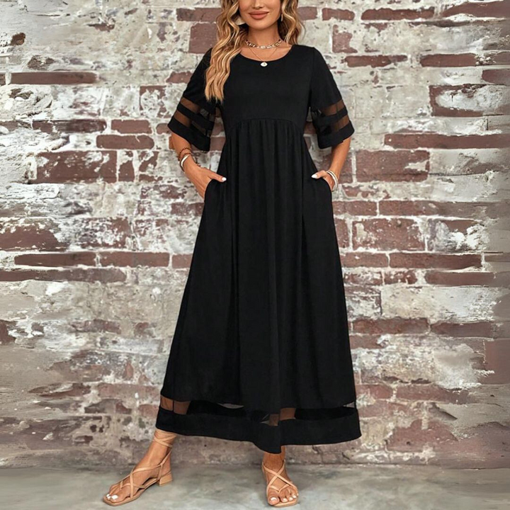 Robe midi évasée et flatteuse