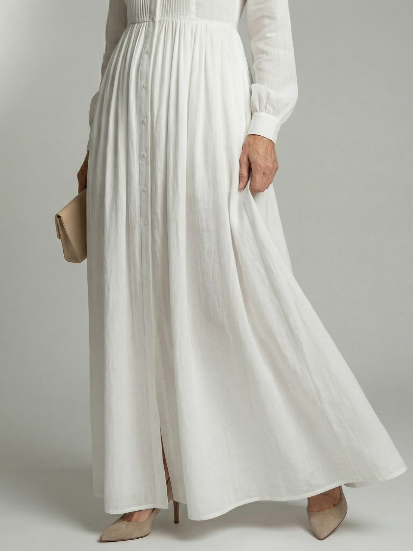 Robe longue à manches longues et boutons