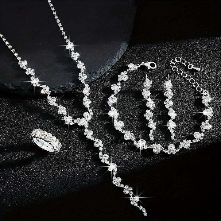 Valentine | Set Bijoux Fleur Étincelante Haut de Gamme
