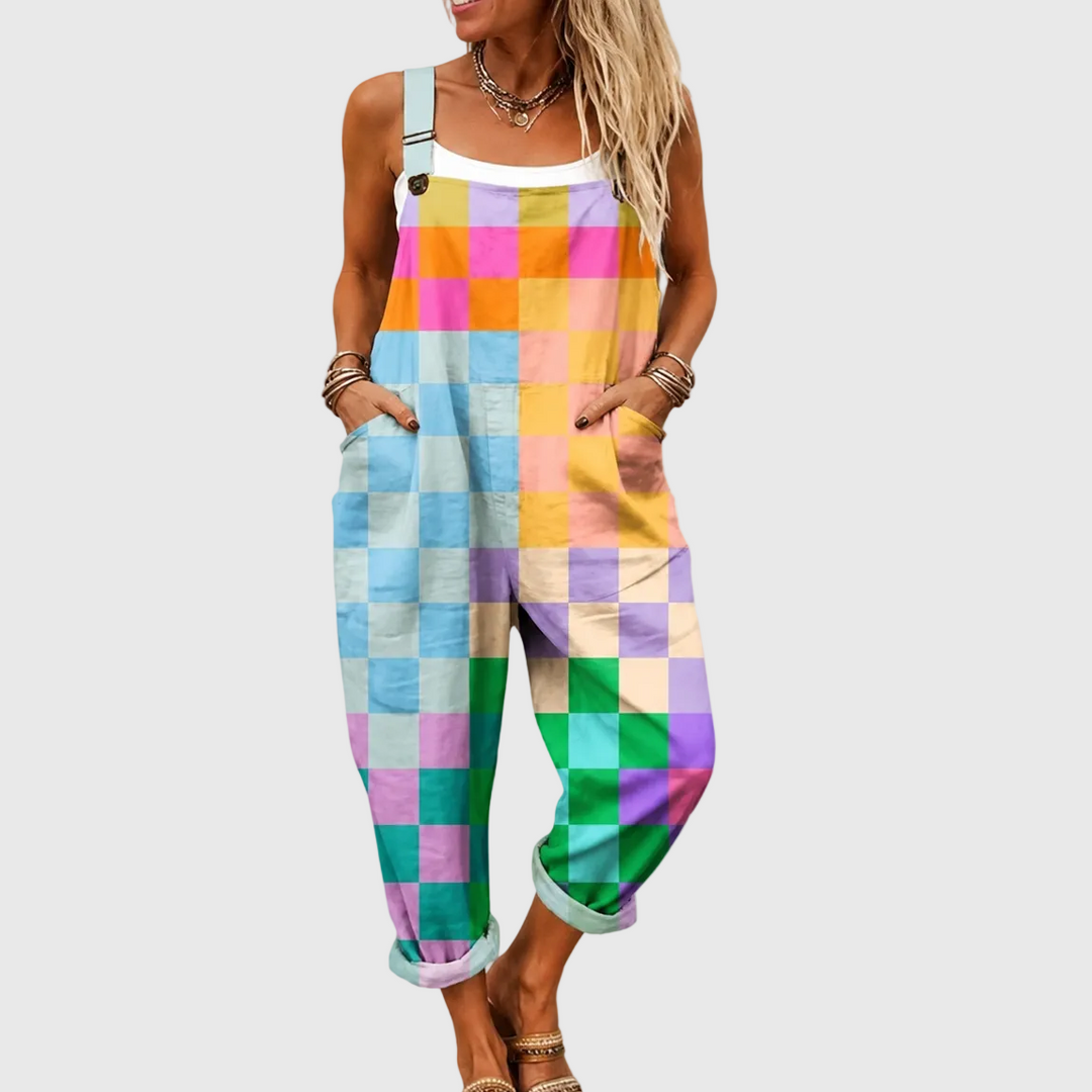 Combinaison à motif patchwork multicolore