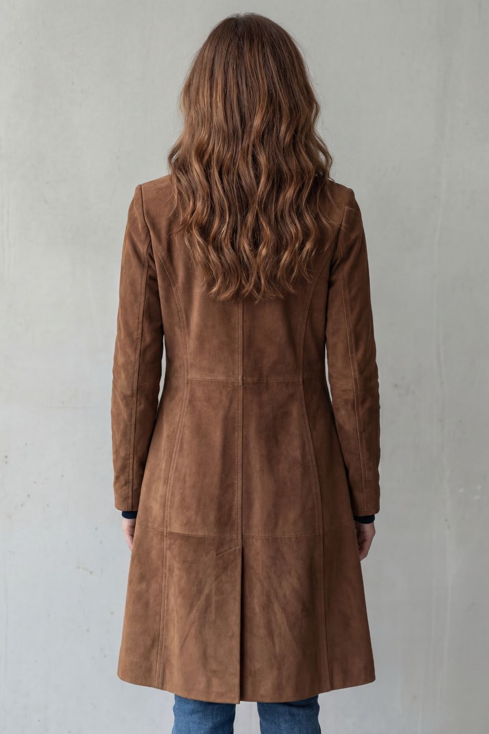 Disa | Manteau long à effet suédine vintage