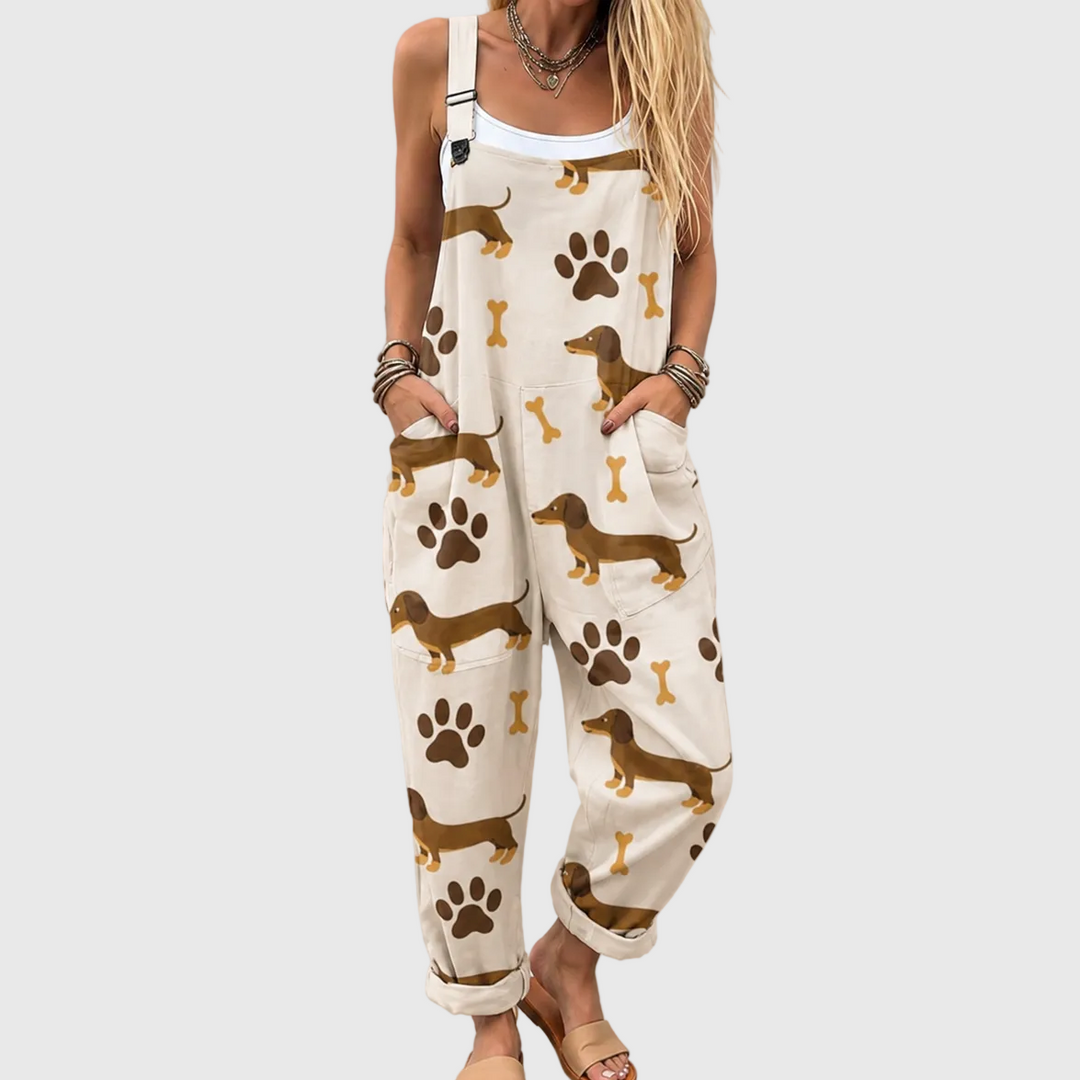 Combinaison à motifs de chiots – Soft Jumpsuit With Puppy Print
