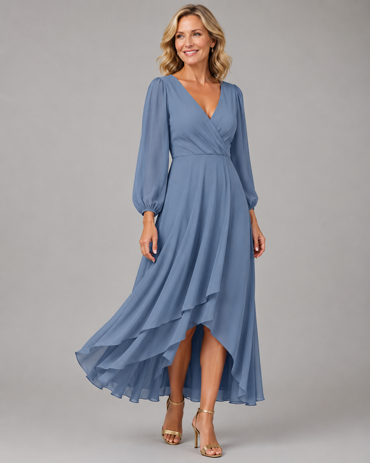 Robe longue élégante à col V