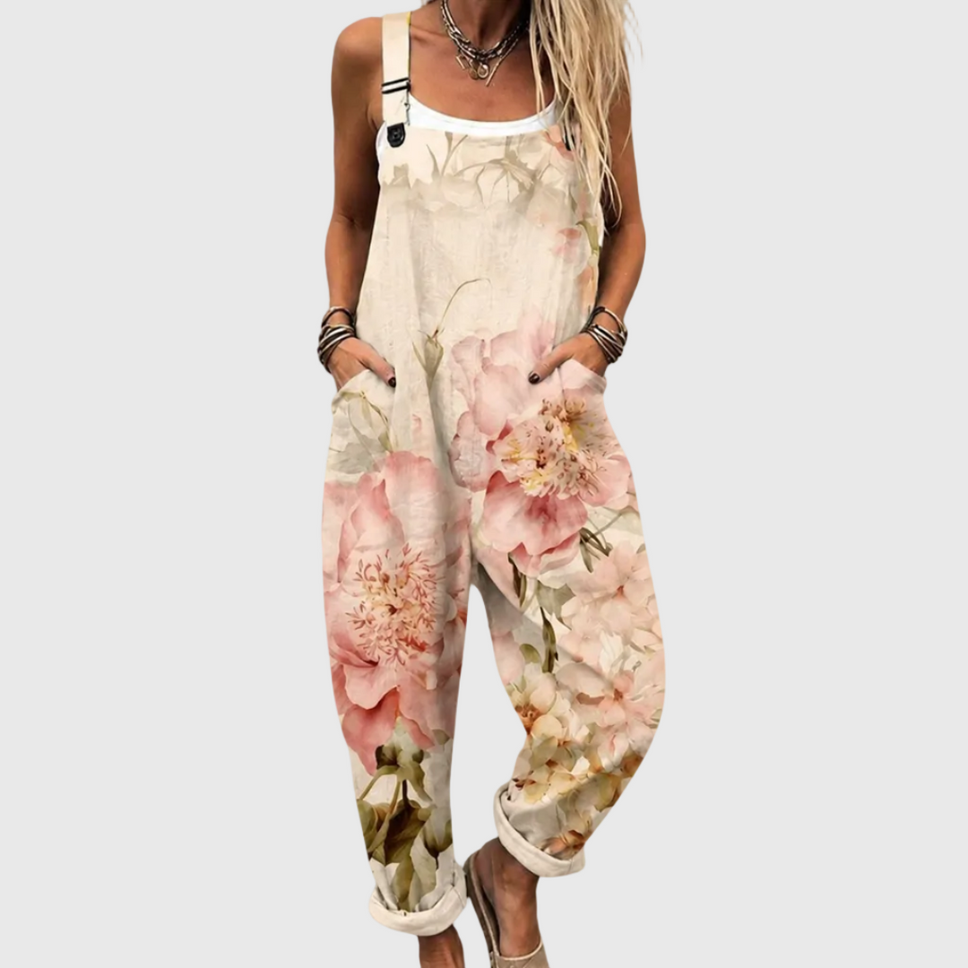 Salopette à motifs beige – modèle 6V