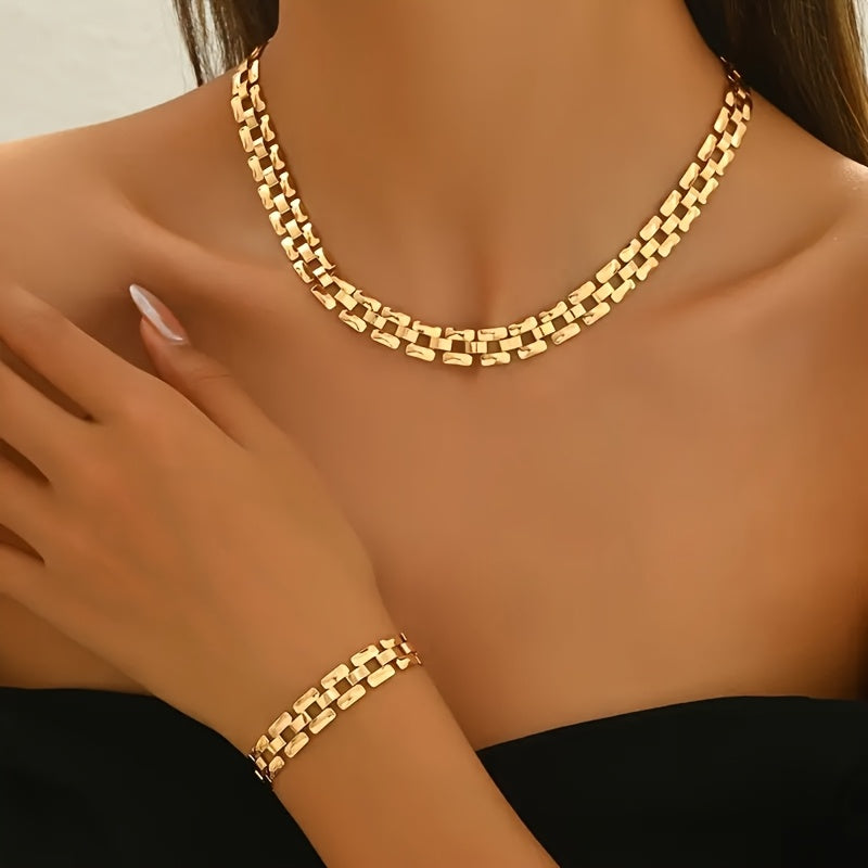 Bertille | Set Collier &amp; Bracelet Boucle Carrée