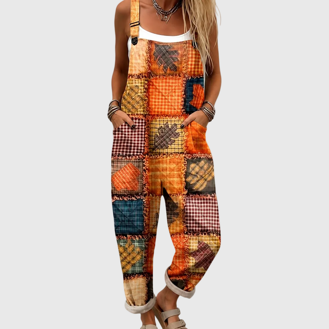 Salopette à patchwork rustique