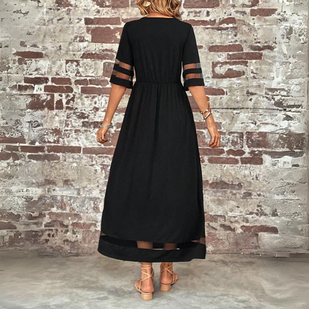 Robe midi évasée et flatteuse