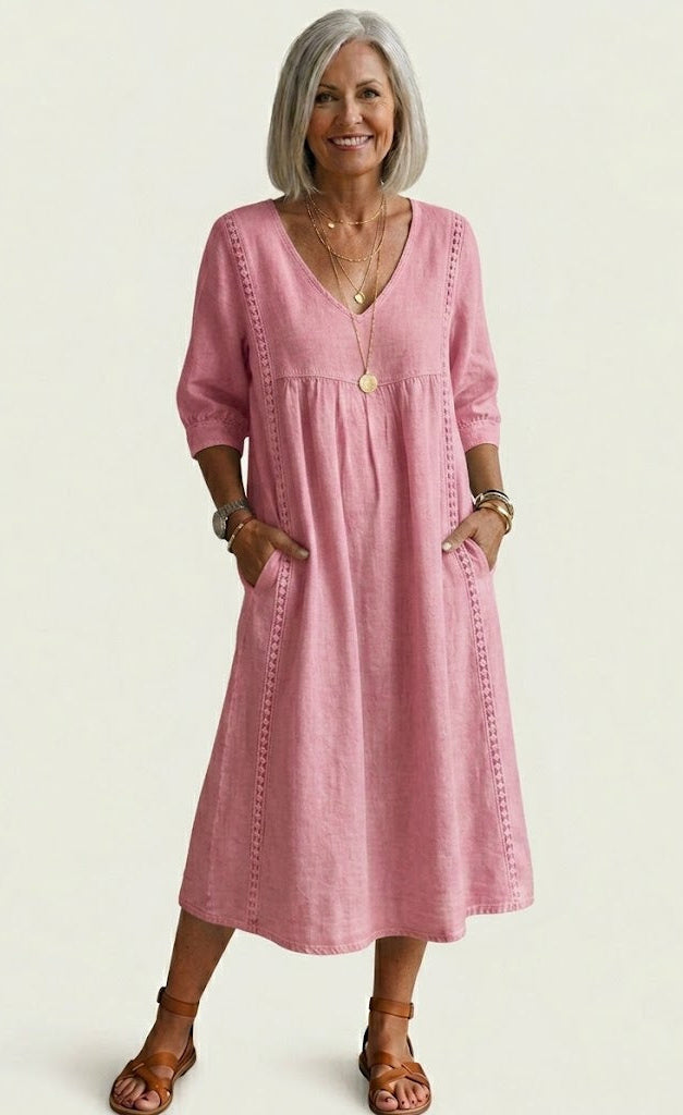 Robe longue évasée coupe trapèze