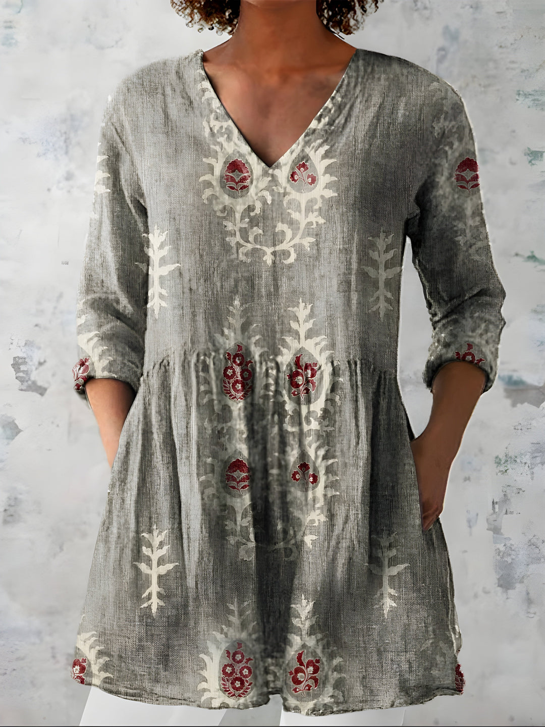 Everly | Blouse longue à col V