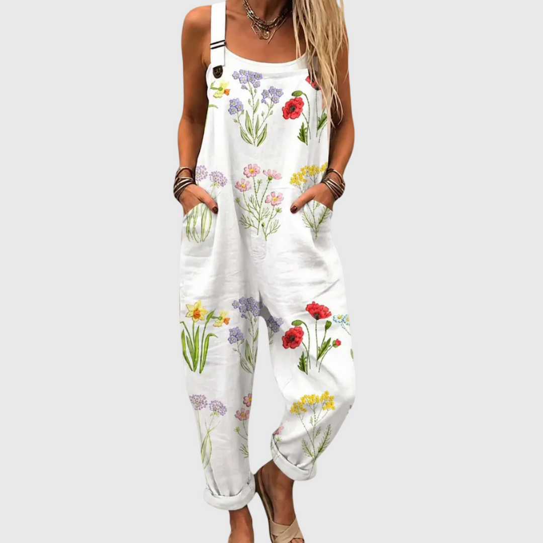 Salopette à motifs blanc – modèle YU