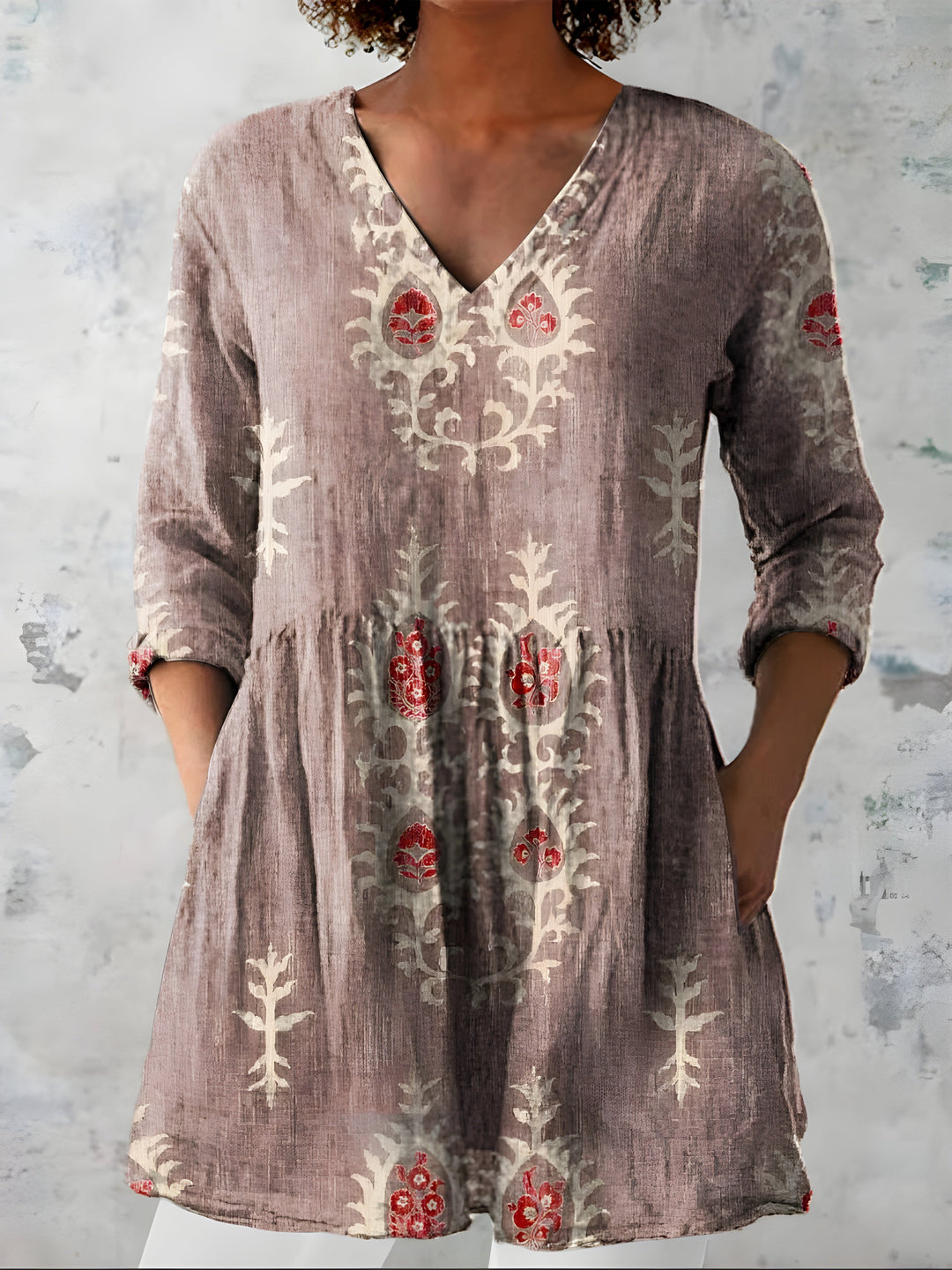 Everly | Blouse longue à col V