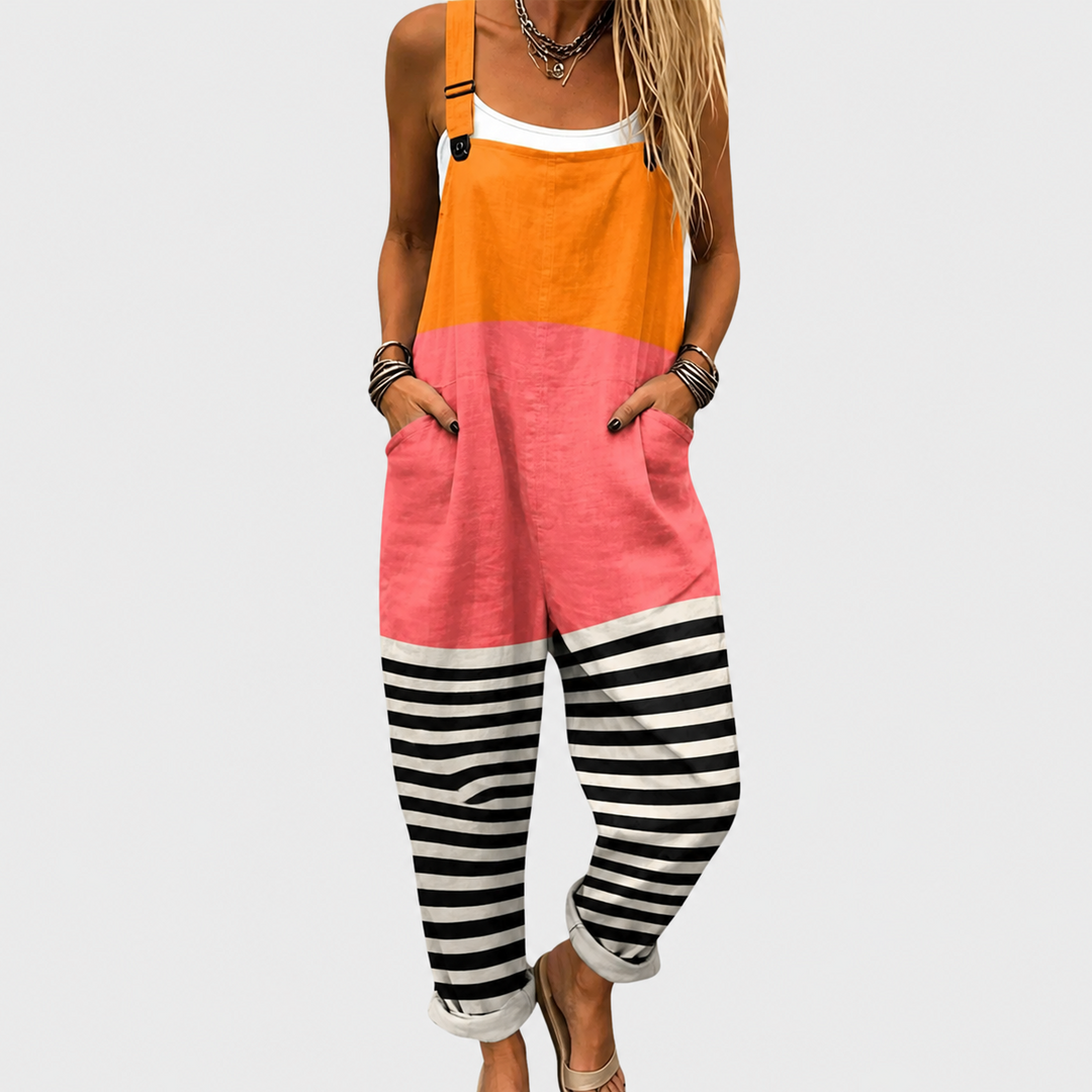 Combinaison imprimée orange, rose et noir – modèle 0O