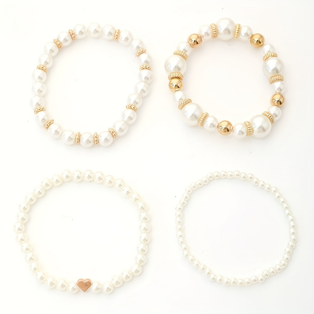 Camille | Set de Bracelets Perles et Cœur