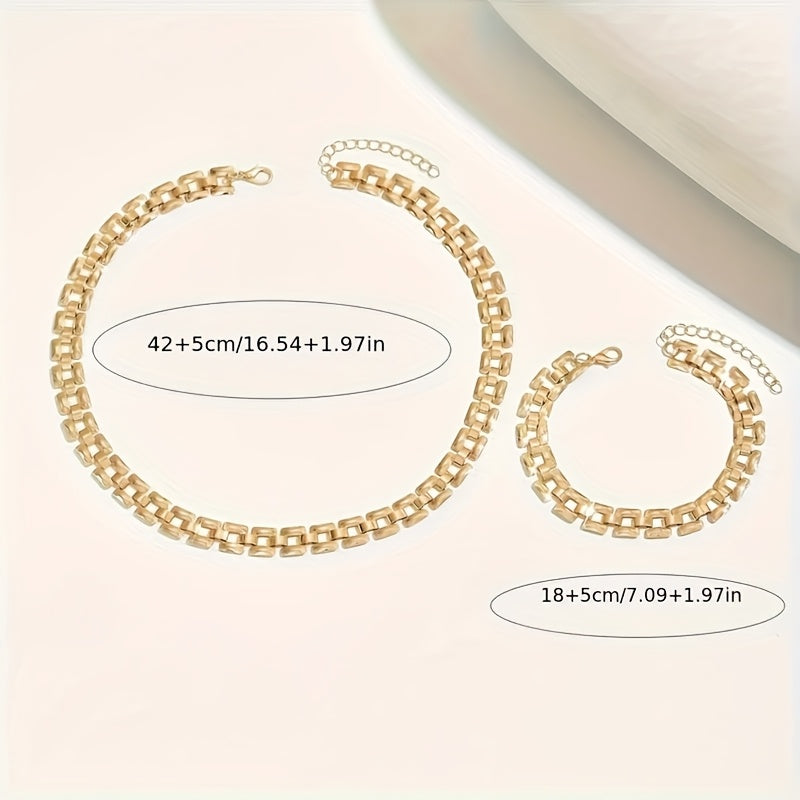 Bertille | Set Collier &amp; Bracelet Boucle Carrée
