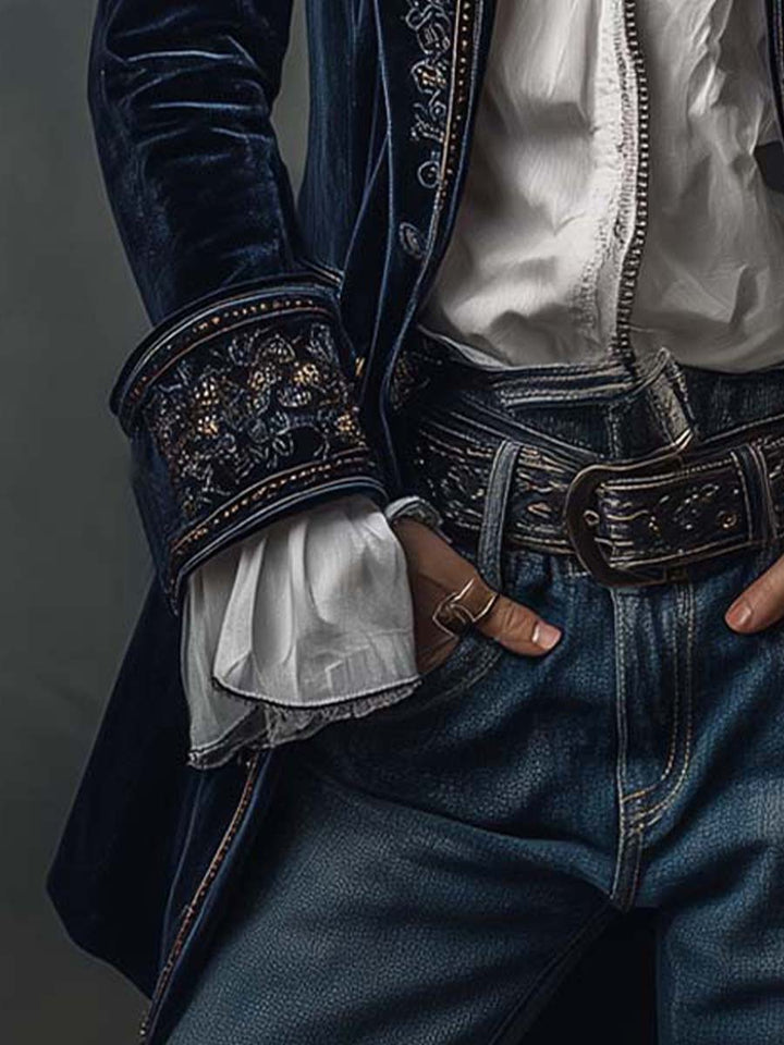 Veste longue brodée d’inspiration vintage