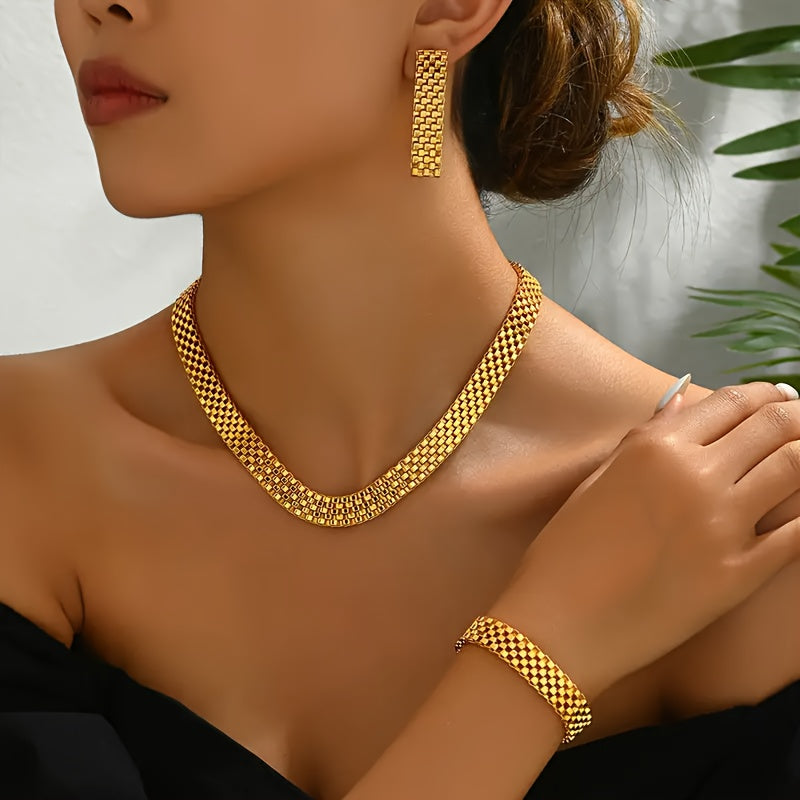 Aurélie | Set Collier Long, Bracelet &amp; Boucles d&