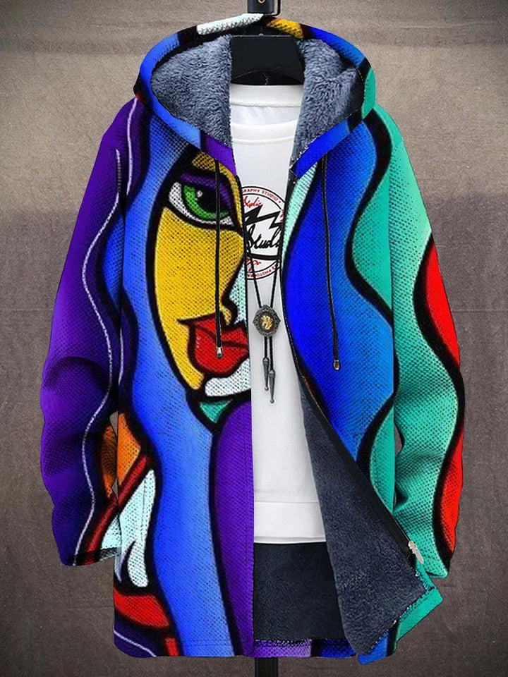 Élise | Cardigan à capuche à motif multicolore