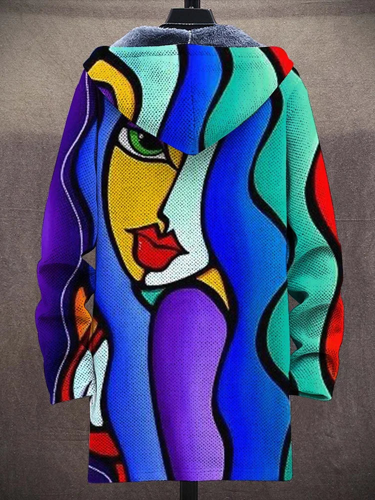 Élise | Cardigan à capuche à motif multicolore