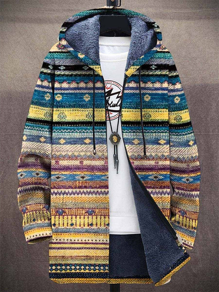 Mireille | Cardigan à motifs artistiques jaunes