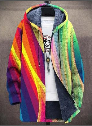 Judith | Cardigan à capuche aux motifs bleus