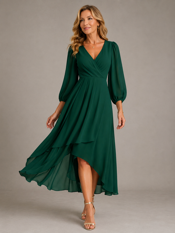 Robe longue élégante à col V