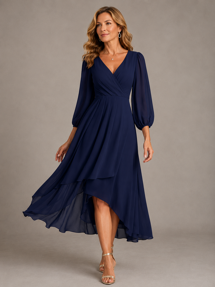 Robe longue élégante à col V