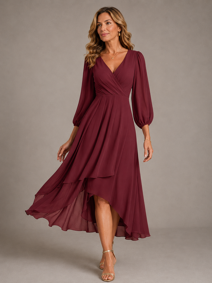 Robe longue élégante à col V