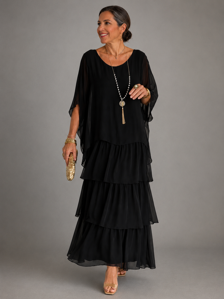 Robe longue fluide à étages