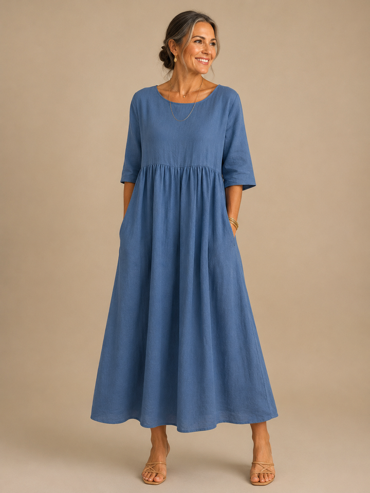 Robe à taille froncée et coupe fluide