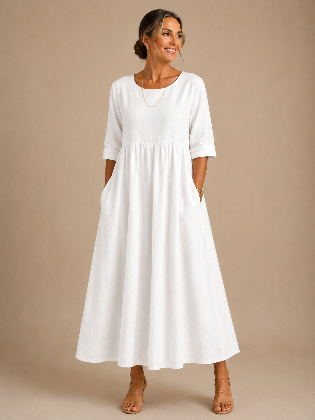 Robe à taille froncée et coupe fluide