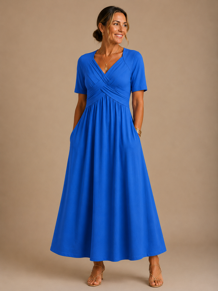 Robe midi élégante à col V