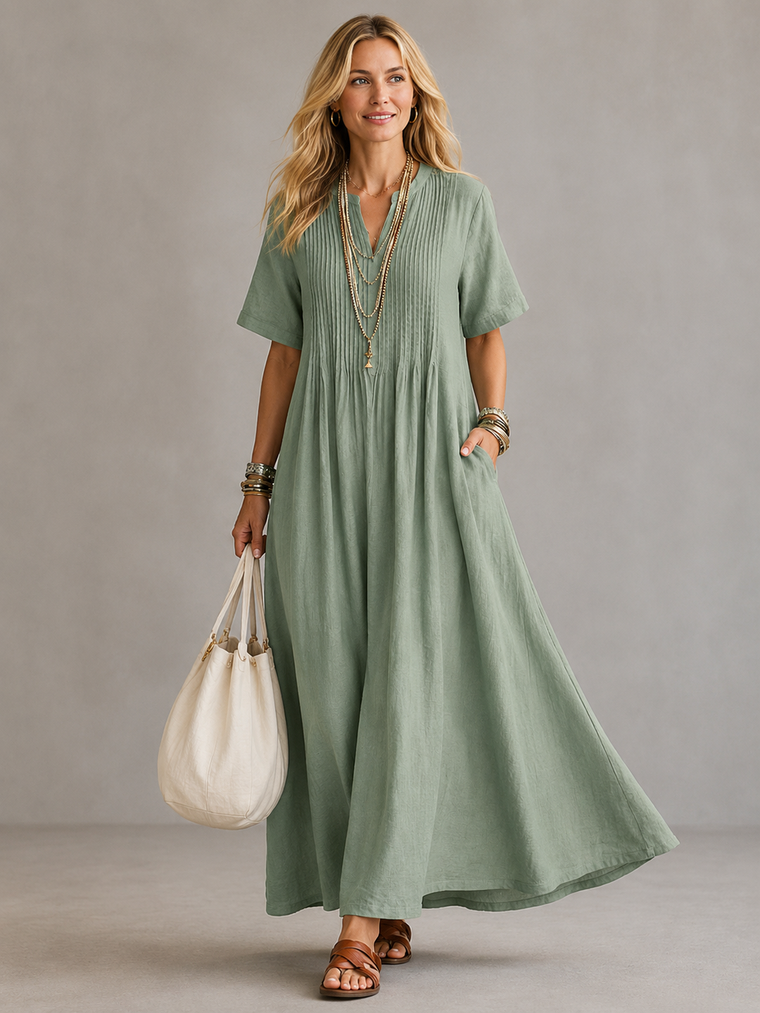 Robe plissée élégante