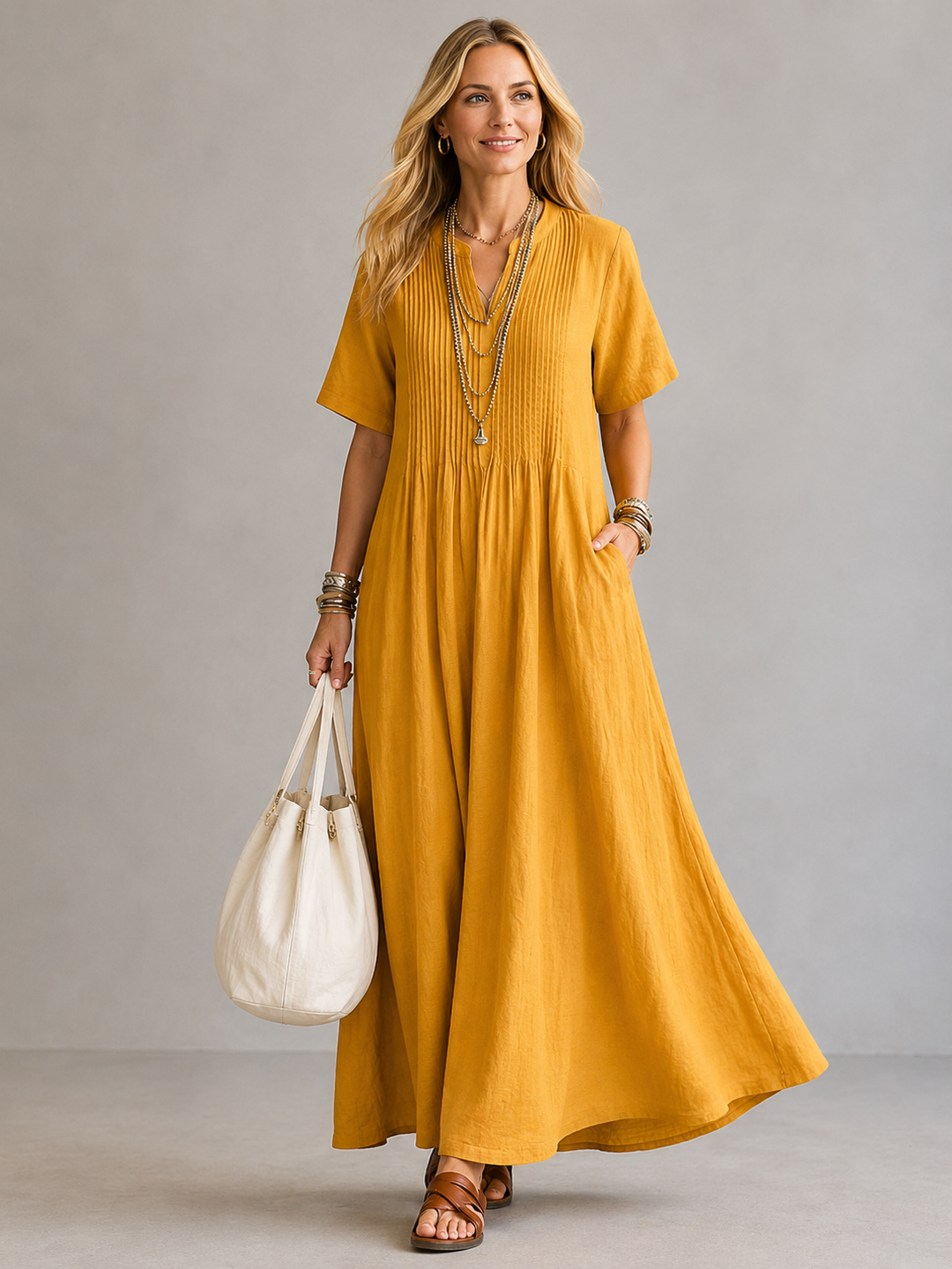 Robe plissée élégante