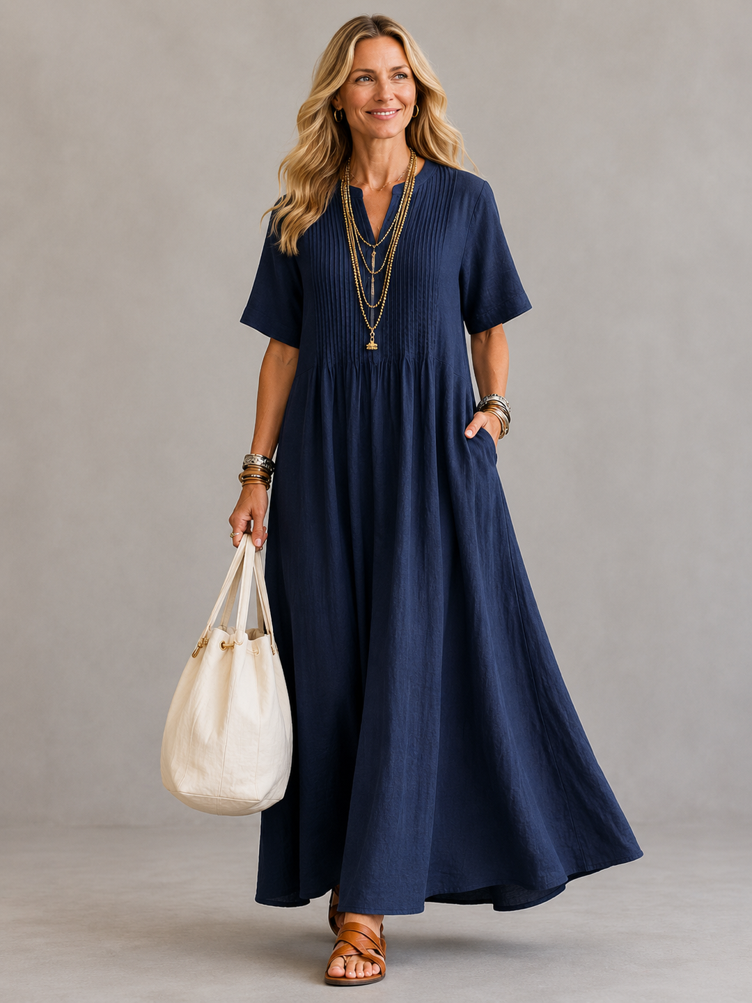 Robe plissée élégante