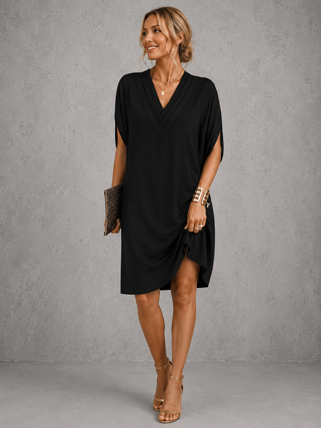 Robe fluide à effet portefeuille