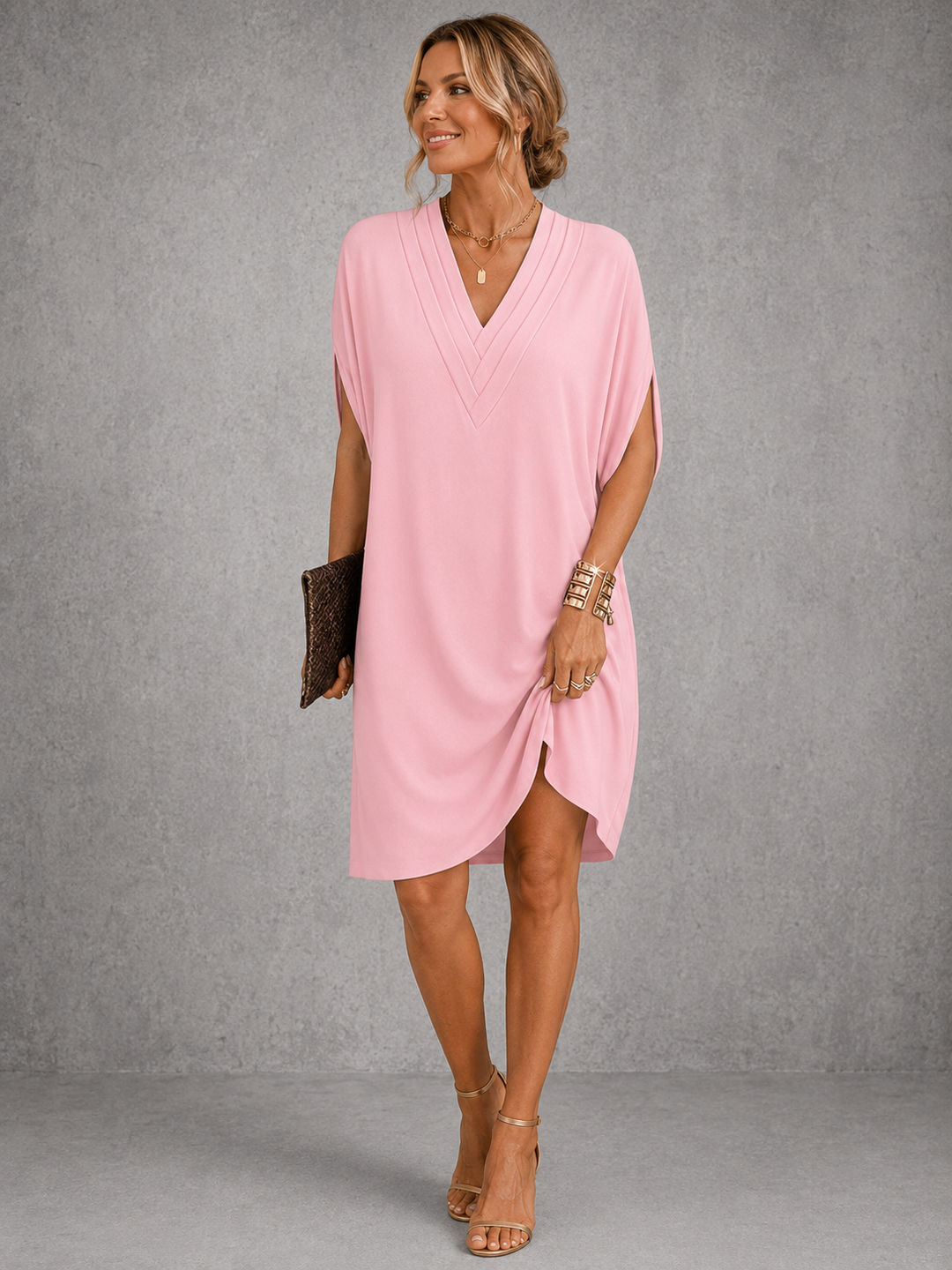 Robe fluide à effet portefeuille