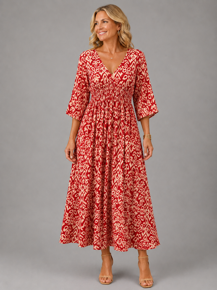Robe midi fluide d’inspiration bohème