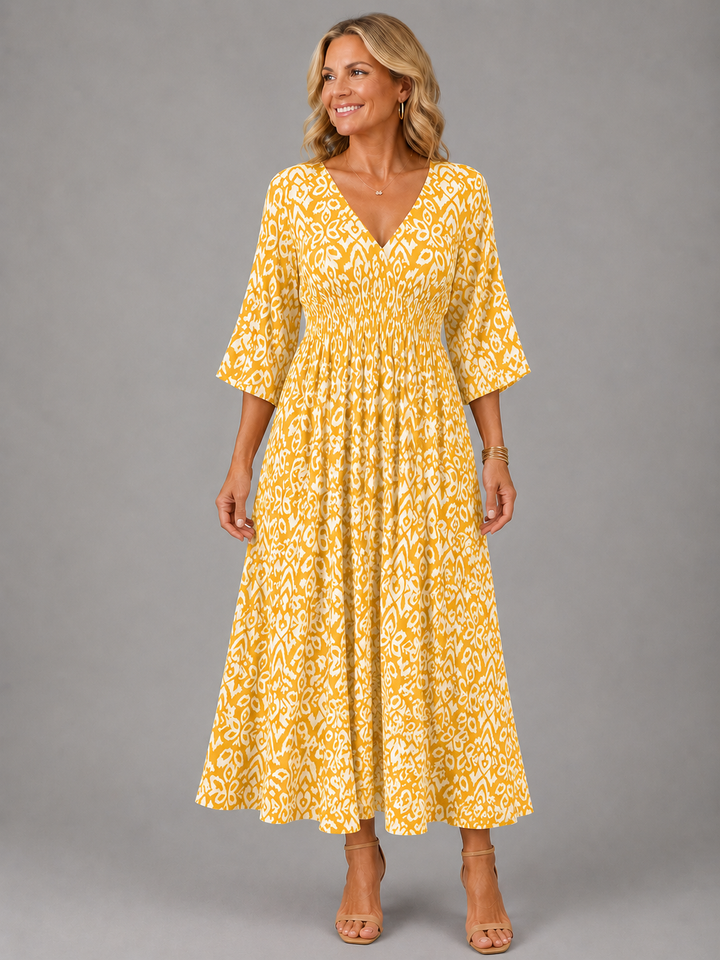 Robe midi fluide d’inspiration bohème