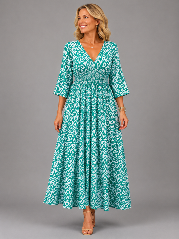 Robe midi fluide d’inspiration bohème