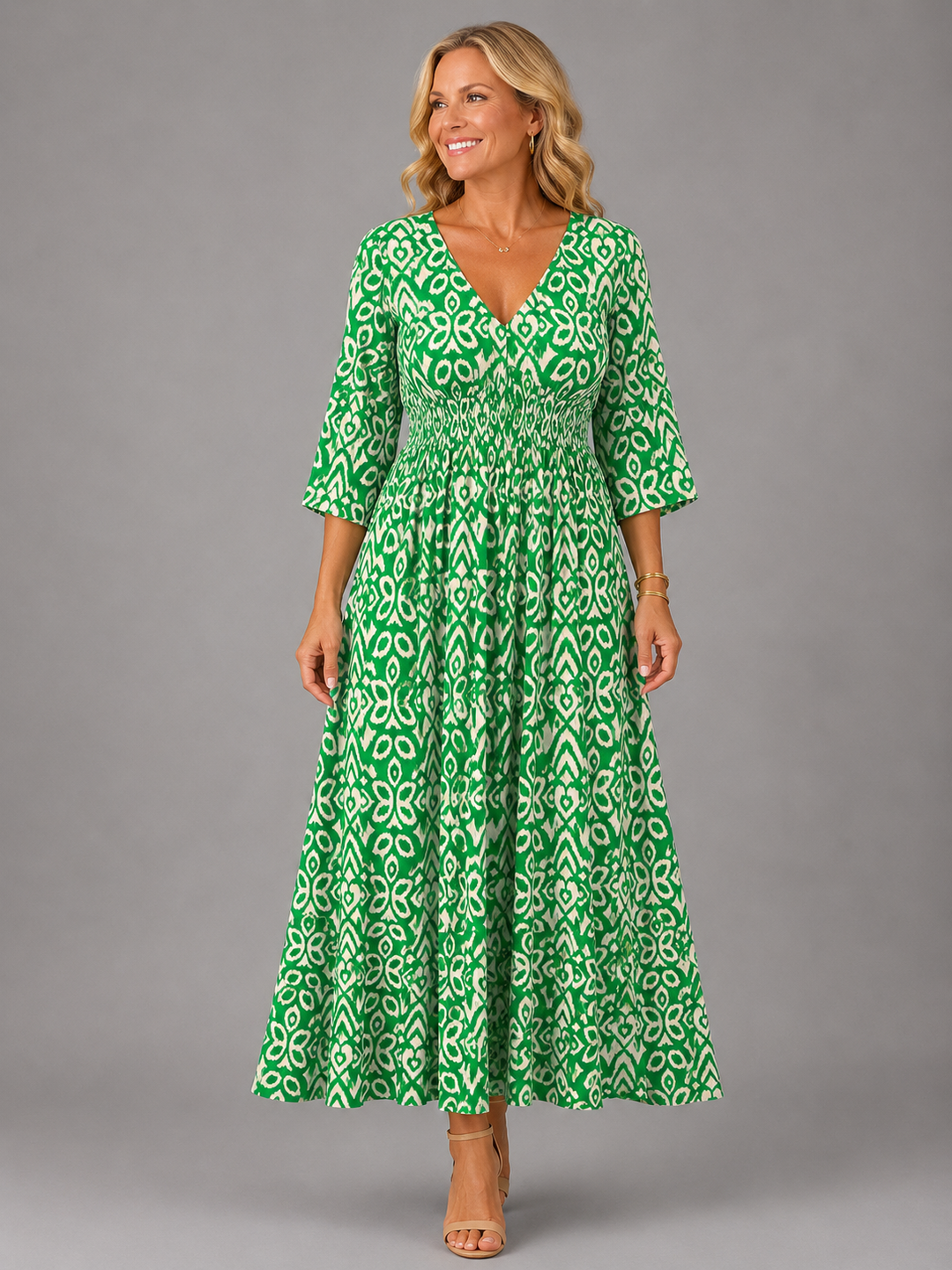 Robe midi fluide d’inspiration bohème