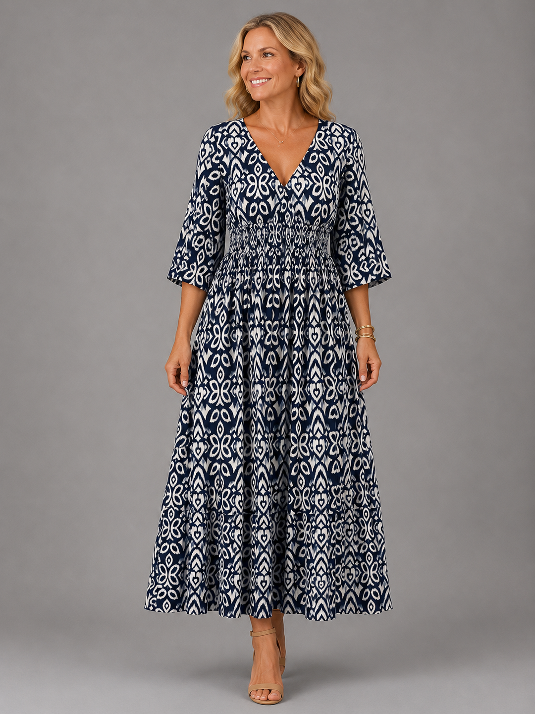 Robe midi fluide d’inspiration bohème