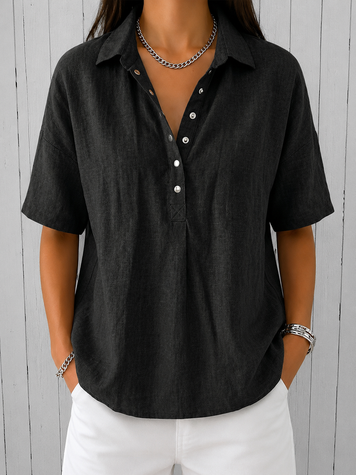 Ève | Blouse à Col et Boutons