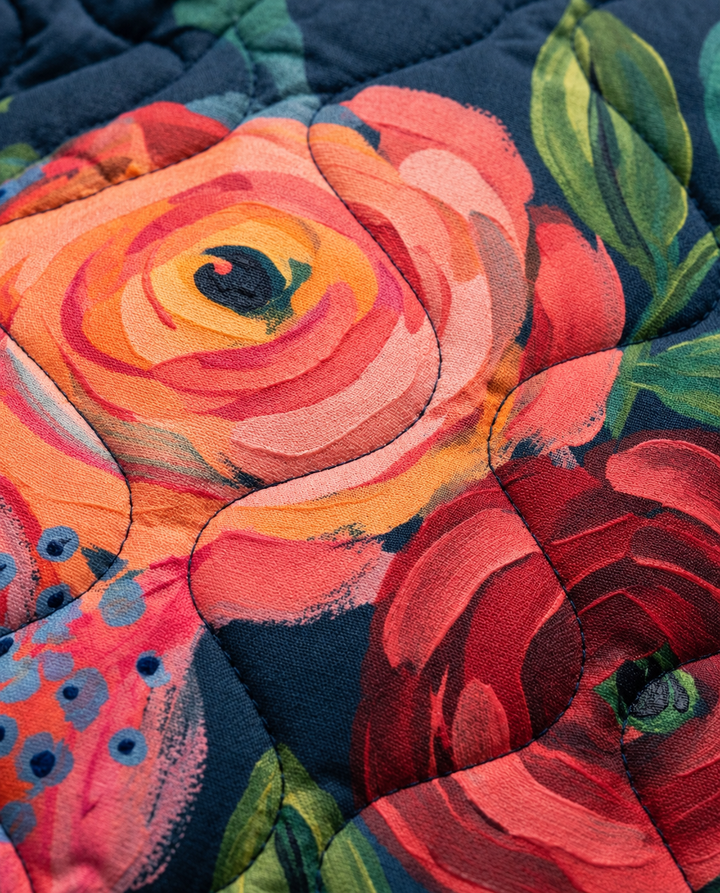 Amaya | Veste matelassée à fleurs vintage