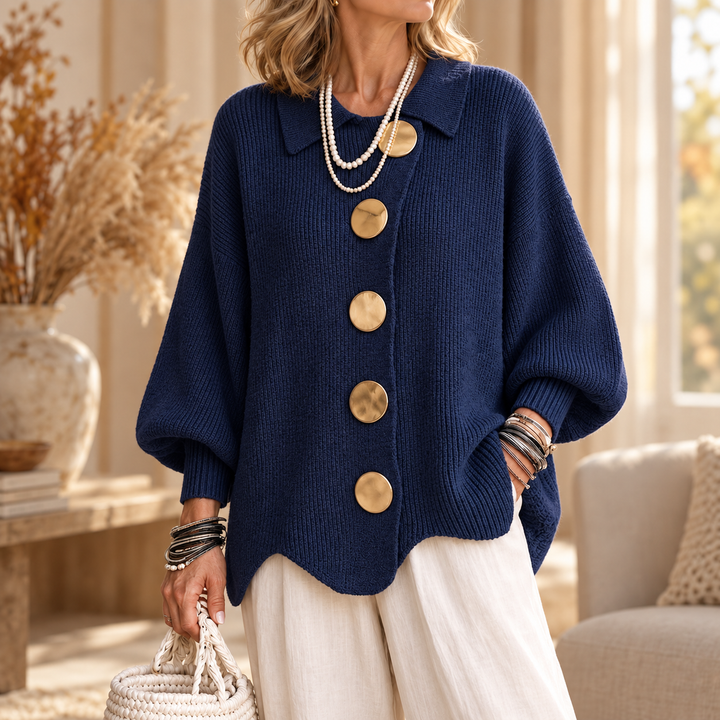 Gilet ample à col boutonné