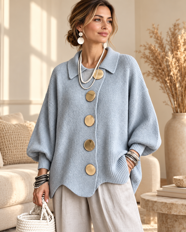 Gilet ample à col boutonné