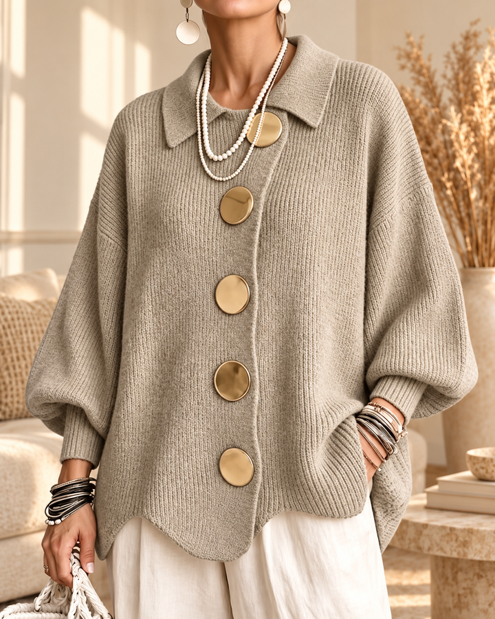 Gilet ample à col boutonné