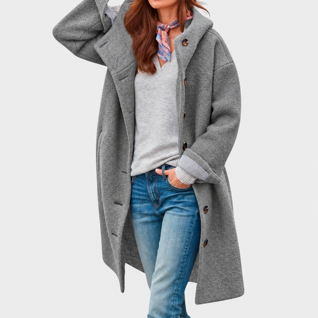 Freya | Manteau long effet teddy à capuche