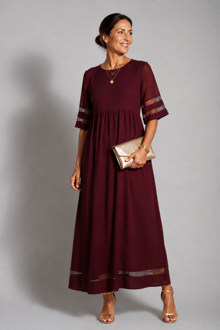 Robe midi évasée et flatteuse