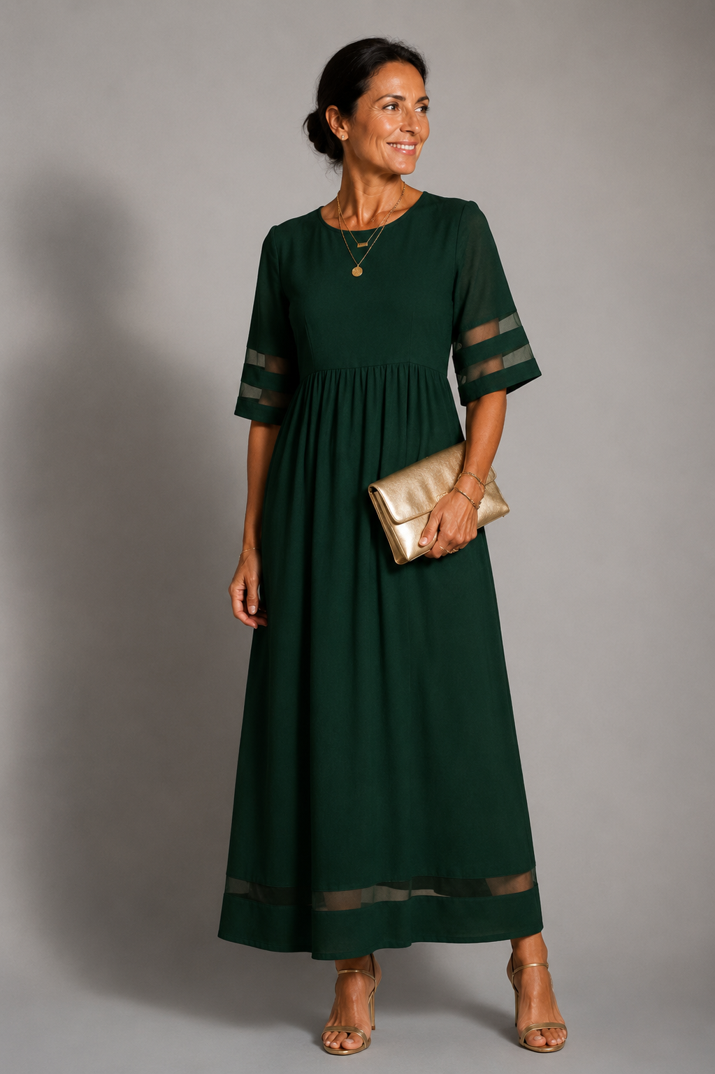 Robe midi évasée et flatteuse